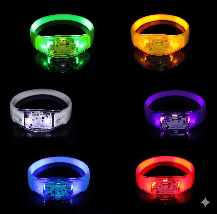 Pulseiras LED coloridas